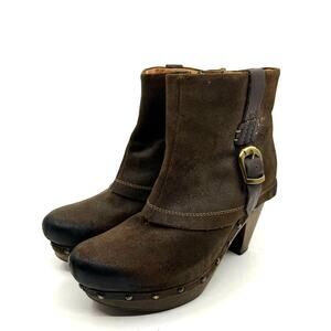 Earthies LaCarne Suede Zip Up Ankle Boots Women's 6.5 US